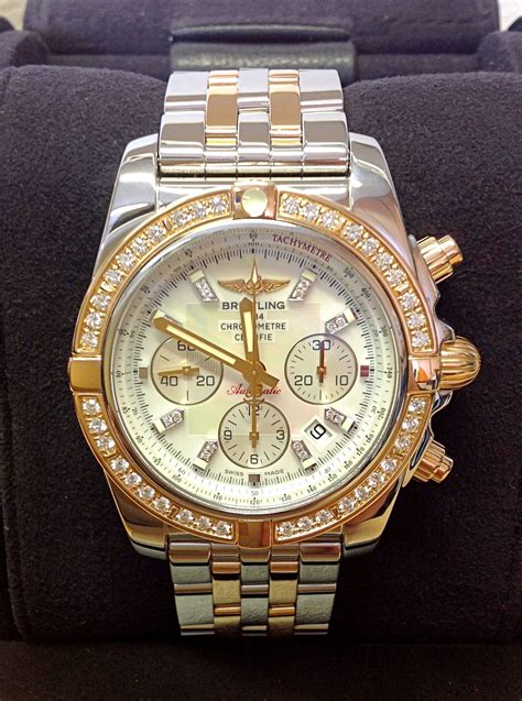 fake breitling watches with diamond bezel|men's diamond Breitling watches.